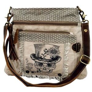 Skull Canvas Crossbody Bag Military Canvas Shoulder Bag Purse NEW